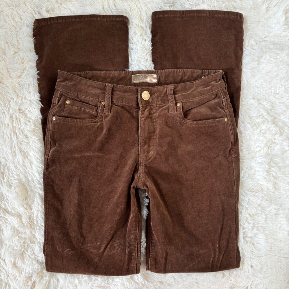 KUT from the Kloth Brown Corduroy Bootcut Pants Womens 4P Petite Stretch